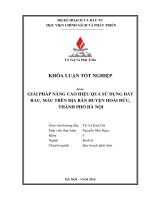 giải pháp nâng cao hiệu quả sử dụng đất chuyên rau, màu phục vụ sản xuất hàng hóa trên địa bàn huyện hoài đức, thành phố hà nội