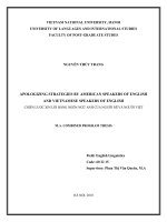 apologizing strategies by american speakers of english and vietnamese speakers of english  chiến lược xin lỗi bằng ngôn ngữ anh của người mĩ và người việt