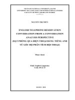 english telephone reservation conversation from a conversation analysis perspective = đặt phòng qua điện thoại bằng tiếng anh từ góc độ phân tích hội thoại