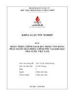 hoàn thiện chính sách huy động vốn bằng phát hành trái phiếu chính phủ tại kho bạc nhà nước việt nam