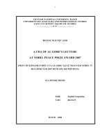 a cda al gore's lecture at nobel peace prize award 2007= phân tích bài phát biểu của al gore tại lễ trao giải nobel vì hòa bình năm 2007 dưới góc độ phê phán