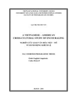 a vietnamese - american cross-cultural study of encouraging = nghiên cứu giao văn hóa việt - mỹ về hành động khích lệ tt
