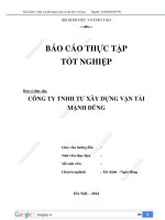 Báo cáo thực tập công ty tnhh tư xây dựng vận tải mạnh dũng