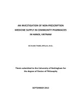 An investigation of non-prescription medicine supply in community pharmacies in Hanoi, Vietnam