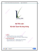 Quan hệ công chúng (PR) lập kế HOẠCH PR CHO CÔNG TY VÀNG bạc PHÚ QUÝ