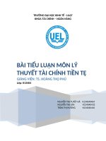 Tiểu luận lý thuyết tài chính tiền tệ NỘI DUNG THẢO LUẬN VỀ CÁC HOẠT ĐỘNG CỦA ĐẢO NỢ, CỔ PHIẾU QUỸ, PHÁT HÀNH CHỨNG KHOÁN