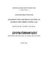 Luận văn thạc sỹ: Giải pháp tăng lợi nhuận tại công ty cổ phần viễn thông Unitel Lào