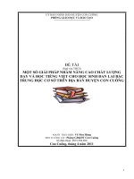 SKKN một số GIẢI PHÁP NHẰM NÂNG CAO CHẤT LƯỢNG dạy vàhọc TIẾNG VIỆT CHO học SINH dân tộc bậc TRUNG học cơsở