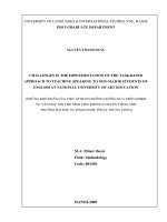 NHỮNG KHÓ KHĂN CỦA VIỆC ÁP DỤNG ĐƯỜNG HƯỚNG DỰA TRÊN NHIỆM VỤ VÀO DẠY NÓI CHO SINH VIÊN KHÔNG CHUYÊN TIẾNG ANH  TRƯỜNG ĐẠI HỌC SƯ PHẠM NGHỆ THUẬT TRUNG ƯƠNG = challenges in the implementation of the task-based approach to teaching speaking to non-major st