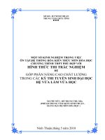 skkn ôn tập,hệ thống hóa kiến thức môn hóa học chương trình thpt phù hợp với hình thức thi trắc nghiệm  thpt ninh thuận