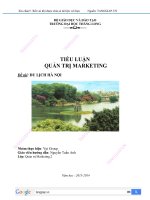 [tiểu luận] quản trị marketing du lịch hà nội