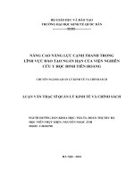 Luận văn thạc sỹ: Nâng cao năng lực cạnh tranh trong lĩnh vực đào tạo ngắn hạn của viện nghiên cứu y học Đinh Tiên Hoàng