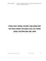 phân tích thông tin bất cân xứng với hoạt động tín dụng của nhtm việt nam
