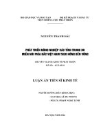 Luận án tiến sỹ kinh tế: Phát triển nông nghiệp các tỉnh trung du miền núi phía bắc Việt Nam theo hướng bền vững