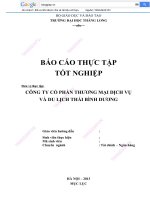 Báo cáo thực tập tại công ty cổ phần thương mại dịch vụ và du lịch thái bình dương