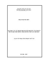 dạy học các tác phẩm thơ nguyễn khuyến, tú xương ở trung học phổ thông theo hướng tiếp cận thi pháp tt