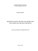 biện pháp tạo hứng thú học tập cho học sinh lớp 10 trong dạy học phần thơ đường