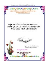 skkn hiệu trưởng sử dụng các phương pháp quản lý trong chỉ đạo đội ngũ giáo viên chủ nhiệm ở trường thpt điểu cải
