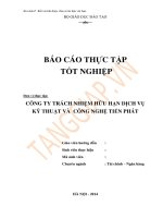 Báo cáo thực tập tại  công ty tnhh dvkt và công nghệ tiến phát