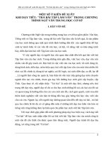 SKKN một số ý KIẾN đề XUẤT KHI dạy TIẾT TRẢ bài TẬPLÀM văn TRONG CHƯƠNG TRÌNH NGỮ văn TRUNG học cơ sở