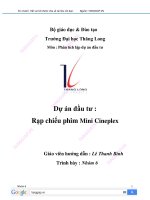 dự án đầu tư rạp chiếu phim mini cineplex