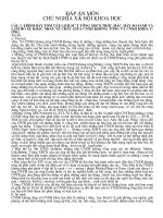 Đáp án môn Chủ nghĩa xã hội khoa học