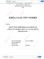 luận văn phân tích tình hình tài chính tại công ty cổ phần đầu tư và xây dựng thành nam