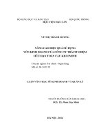 Luận văn thạc sỹ: Nâng cao hiệu quả sử dụng vốn kinh doanh của Công ty TNHH Toàn Cầu Khải Minh