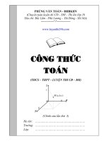 tổng hợp công thức toán luyện thi đại học