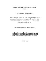 Luận văn thạc sỹ: Hoàn thiện công tác tạo động lực cho người lao động tại Công ty TNHH Viet Pacific Clothing