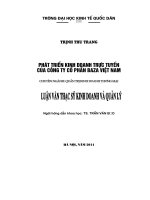 Luận văn thạc sỹ: Phát triển kinh doanh trực tuyến của công ty Cổ Phần Baza Việt Nam