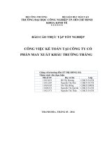 BÀI HOÀN CHỈNH CÔNG VIỆC kế TOÁN tại CÔNG TY cổ PHẦN MAY XUẤT KHẨU TRƯỜNG THẮNG