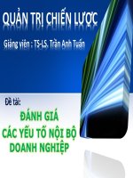 tiểu luận môn quản trị chiến lược đánh giá các yếu tố nội bộ doanh nghiệp