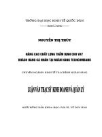 Luận văn thạc sỹ: Nâng cao chất lượng thẩm định cho vay KHCN tại Ngân hàng Techcombank