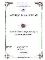 báo cáo kết quả thực hiện dự án quán ốc sài thành