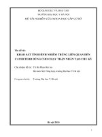 Khảo sát tình hình nhiễm trùng liên quan đến Catheter dùng cho chạy thận nhân tạo chu kỳ