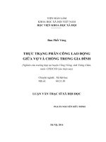 Luận văn thạc sỹ xã hội học: Thực trạng phân công lao động giữa vợ và chồng trong gia đình của người dân Lào hiện nay
