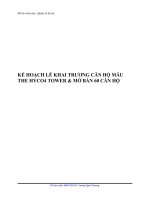 tiểu luận môn quản lý dự án kế hoạch lễ khai trương căn hộ mẫu the hyco4 tower & mở bán 60 căn hộ