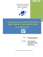 tiểu luận quản trị kinh doanh quốc tế một thập kỷ thay đổi tổ chức của unilever