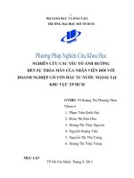 nghiên cứu các yếu tố ảnh hưởng đến sự thỏa mãn của nhân viên đối với doanh nghiệp có vốn đầu tư nước ngoài tại khu vực tp hcm