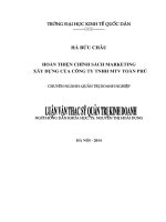 Luận văn thạc sỹ: Hoàn thiện chính sách Marketing xây dựng của công ty TNHH MTV Toàn Phú