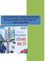 dự án chương trình khuyến mãi  có lãi, có quà, có nhà bạc tỷ – ngân hàng mhb