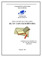 tiểu luận môn quản lý dự án báo cáo kết quả thực hiện dự án  cafe sách biên hòa
