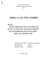 hoàn thiện kế toán chi phí sản xuất và tính giá thành sản phẩm tại xí nghiệp may đo quân đội - công ty cổ phần x20