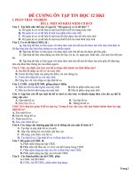 Đề cương ôn tập tin học lớp 12 chuẩn