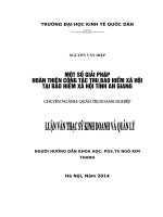 Luận văn thạc sỹ: Một số giải pháp hoàn thiện công tác thu bảo hiểm xã hội tại Bảo hiểm xã hội tỉnh An Giang