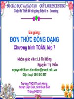 like bài giảng  toán 6 bài toán học 7 bài 4 đơn thức đồng dạng