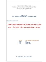 tiểu luận môn phương pháp nghiên cứu khoa học lý do chọn trường đại học ngoài công lập của sinh viên tại tp hồ chí minh