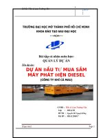 tiểu luận môn quản lý dự án dự án đầu tư mua sắm máy phát điện diesel công ty khí cà mau