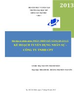 kế hoạch tuyển dụng nhân sự - công ty tnhh cpt